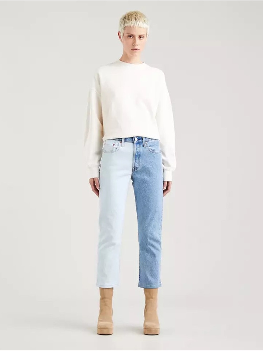 Levi's Two-Tone Light & Medium Blue Straight Leg Jeans